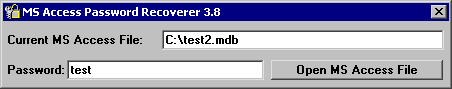 MS Access Password Recoverer Screenshot