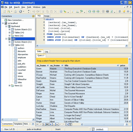 MSISQL (ISQL for Microsoft SQL) Screenshot