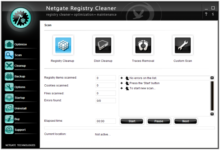 NETGATE Registry Cleaner Screenshot