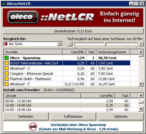 Oleco::NetLCR Screenshot