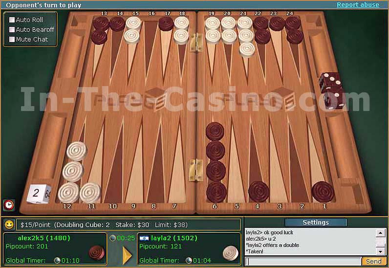 Online Backgammon Tournament Screenshot