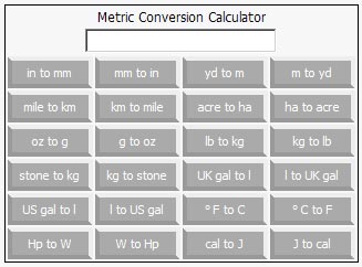 Online Metric Conversion Calculator Screenshot