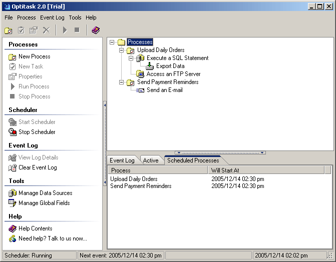 Optitask Task Automation Screenshot