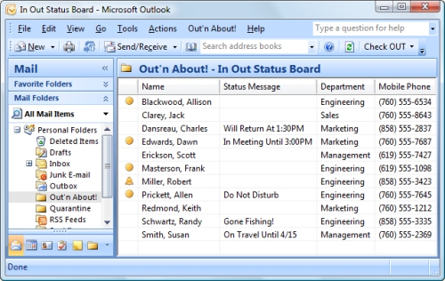 Out n About! for Outlook Screenshot