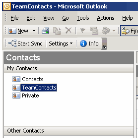 Outlook TeamContacts Screenshot
