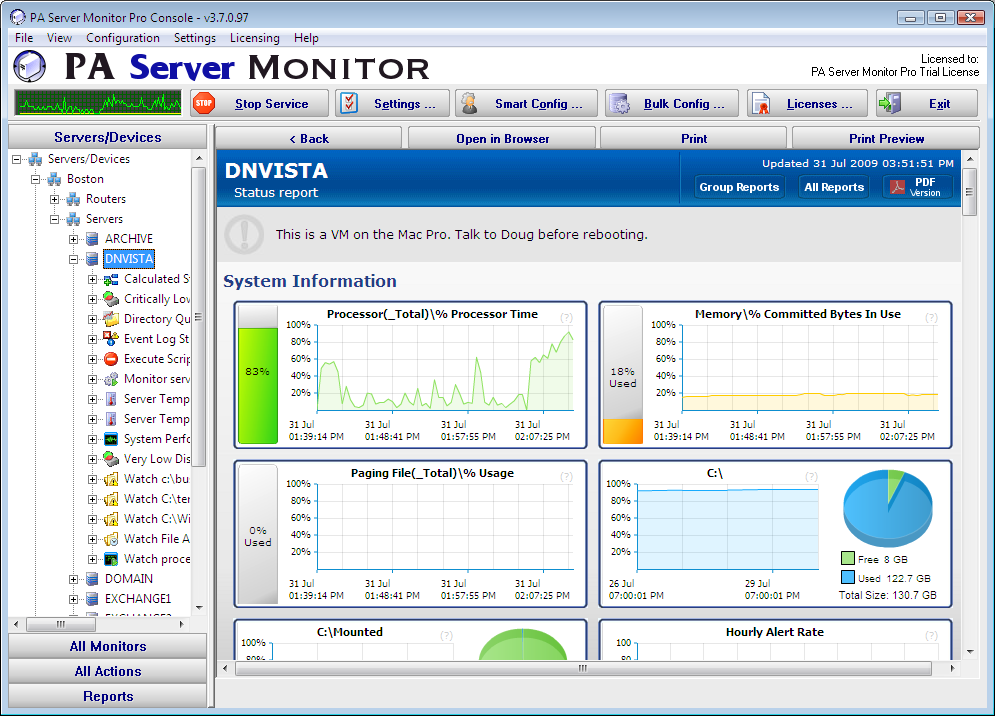 PA Server Monitor Screenshot
