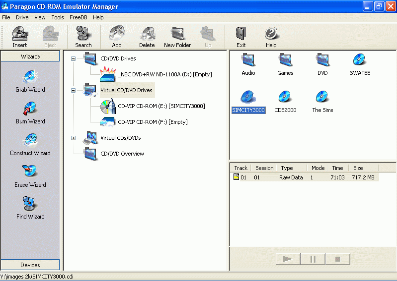 Paragon CD-ROM Emulator Network Screenshot