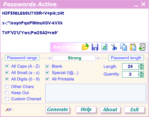 Passwords Active Screenshot