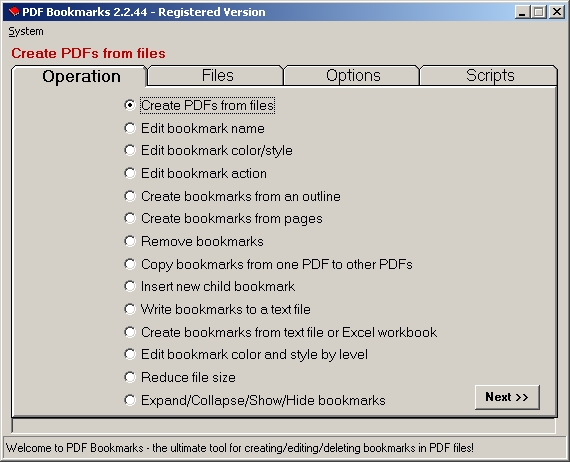PDF Bookmarks Screenshot