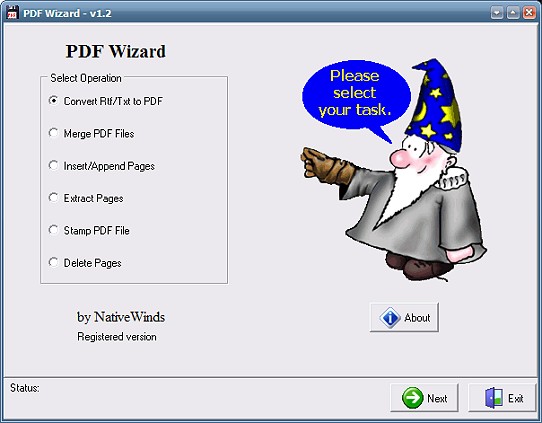 PDF Wizard Screenshot