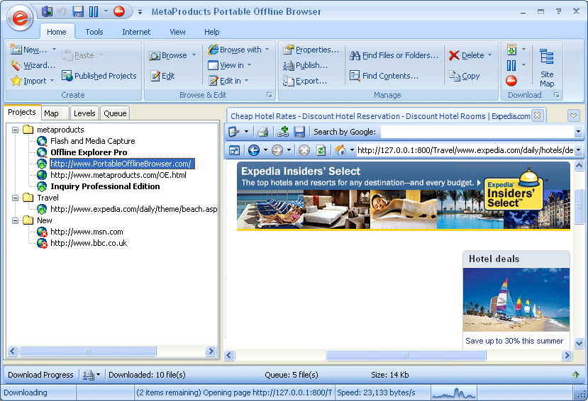 Portable Offline Browser Screenshot