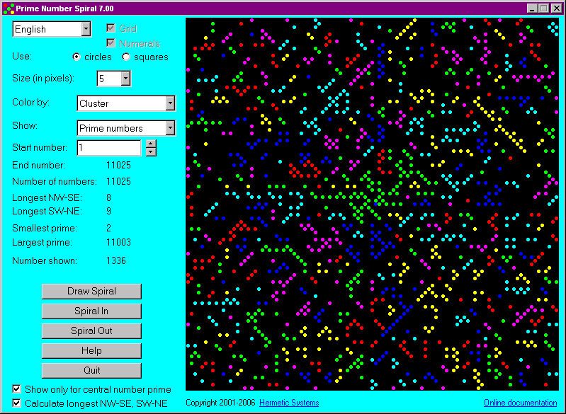 Prime Number Spiral Screenshot