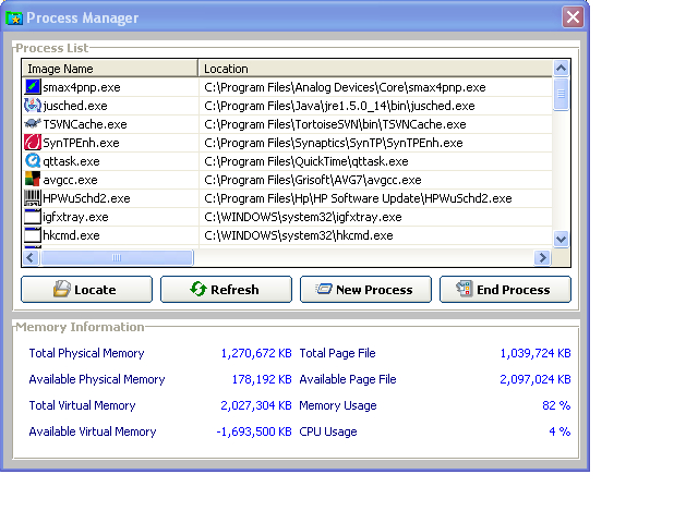 Process Manager Screenshot