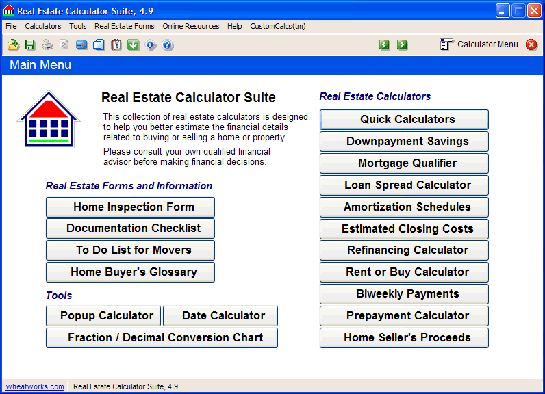 Real Estate Calculator Suite Screenshot