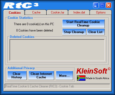 RealTime Cookie & Cache Cleaner Screenshot