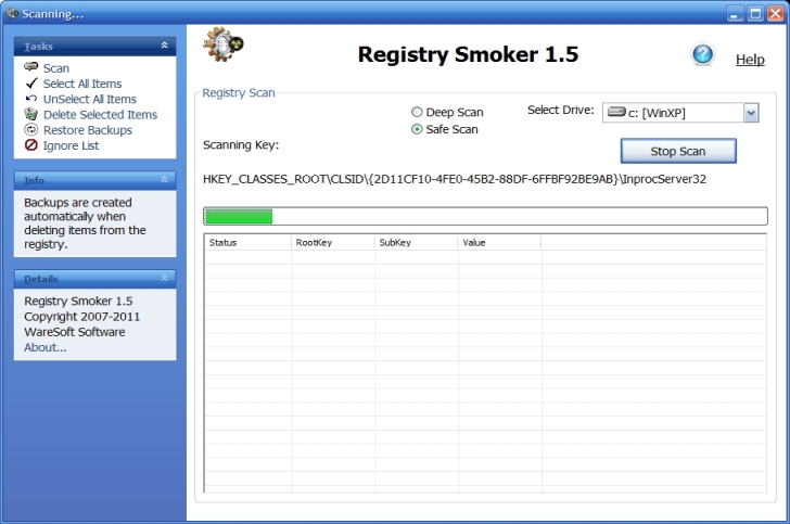 Registry Smoker Screenshot