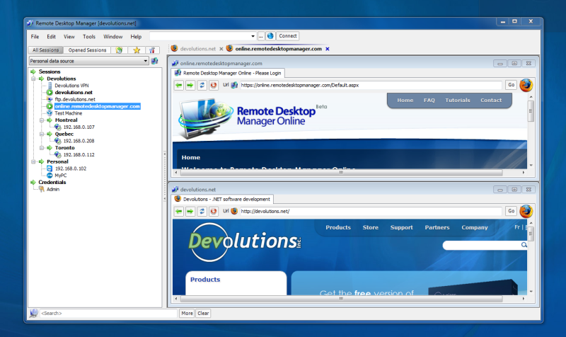 Remote Desktop Manager Screenshot