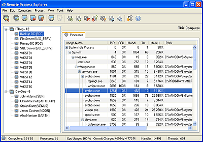Remote Process Explorer Screenshot
