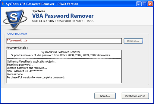 Remove VBA Password Screenshot