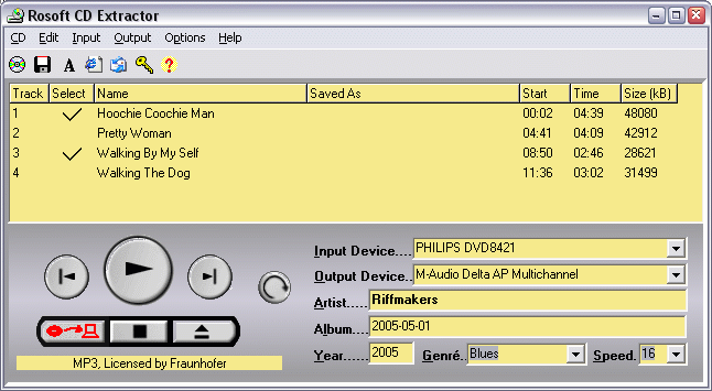 Rosoft CD Extractor Screenshot