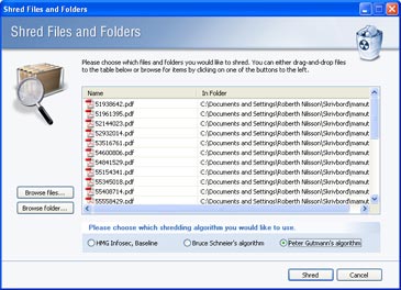 SafeIT File Shredding Screenshot