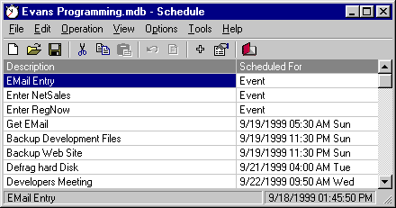 Schedule Screenshot