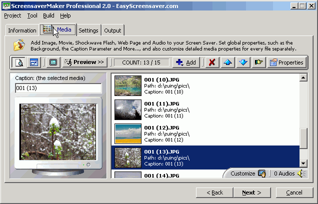 Screensaver Maker Desktop Edition Screenshot
