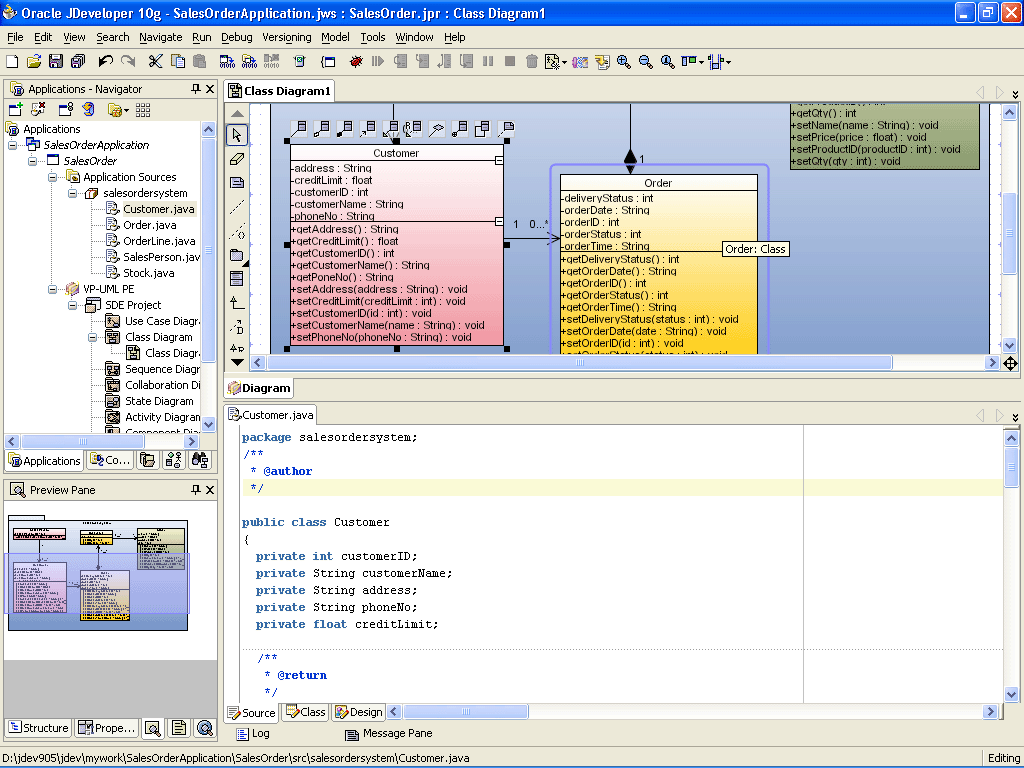 SDE for JDeveloper (SE) for Linux Screenshot