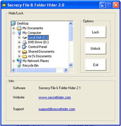 Secrecy File and Folder Hider Screenshot