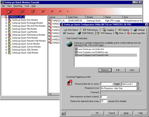 Sentry-go Quick IIS Web Monitor Screenshot