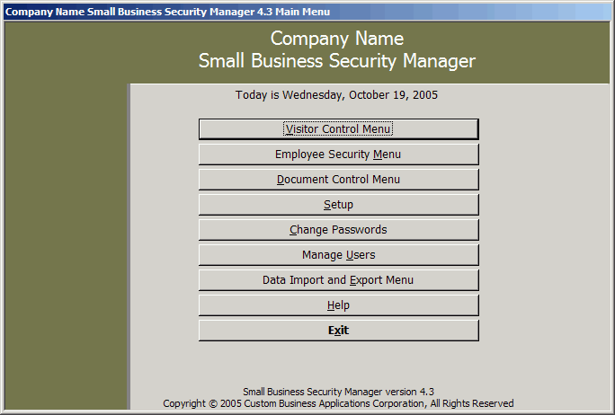 Small Business Security Manager Screenshot