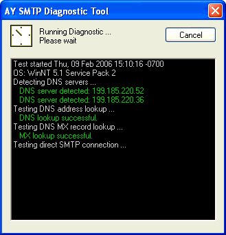 SMTP Diagnostic Tool Screenshot