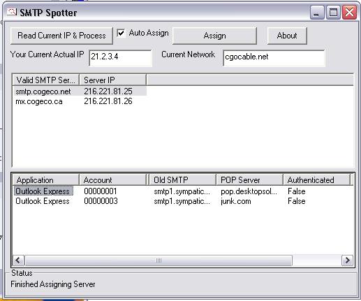 SMTP Spotter Screenshot