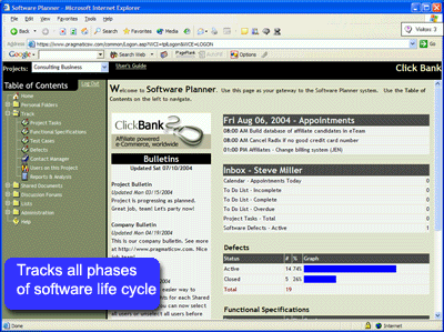 Software Planner Screenshot
