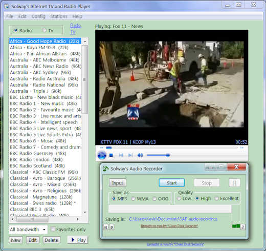 Solway's Internet TV and Radio Screenshot