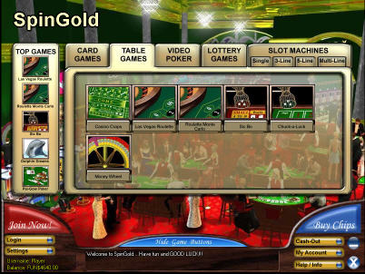 SpinGold Casino Screenshot