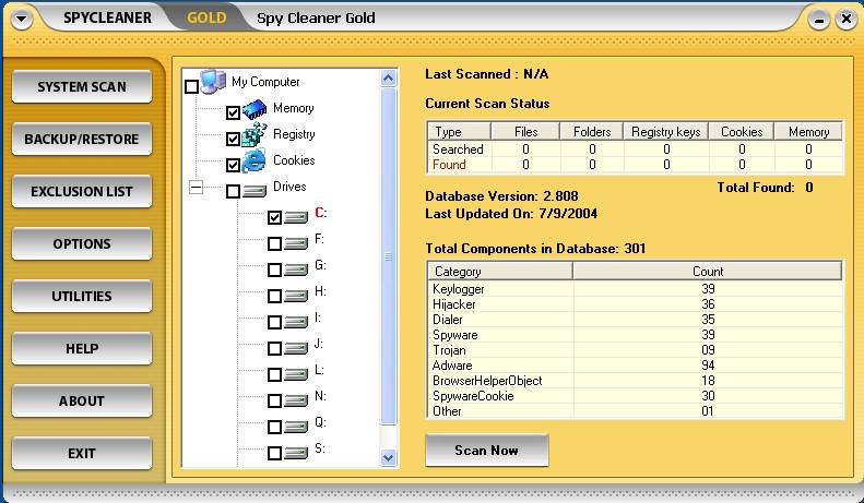 SpyCleaner Gold Screenshot