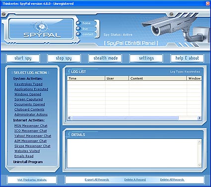 SpyPal Spy Software 2007 Screenshot