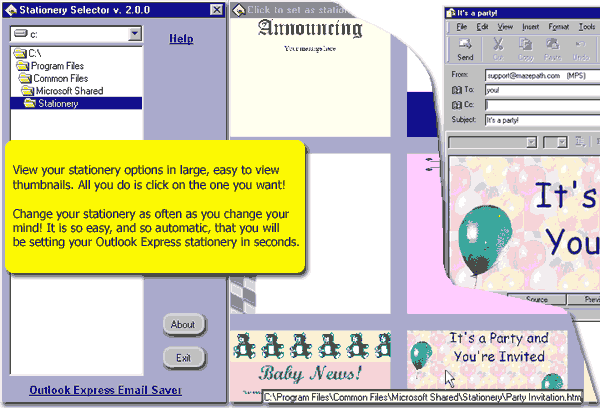 Stationery Selector Screenshot