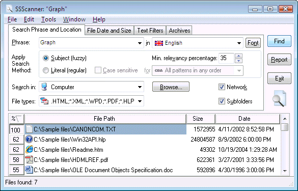Subject Search Scanner CD Edition Screenshot