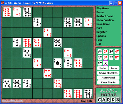 Sudoku Works Solitaire Screenshot