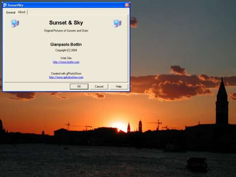 Sunset And Sky Screen Saver Screenshot