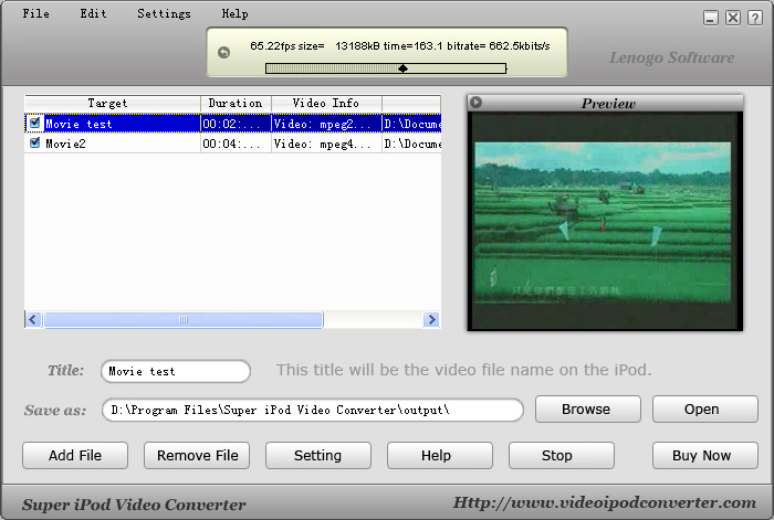Super iPod Video Converter Screenshot