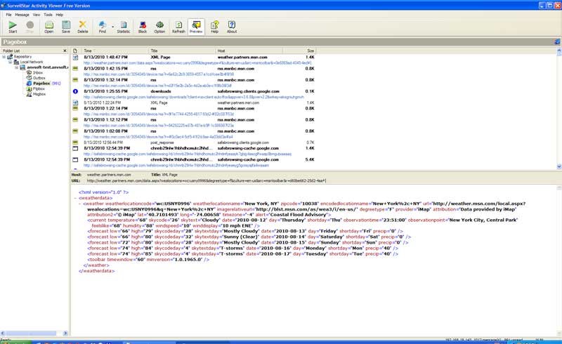 SurveilStar Activity Monitor Screenshot