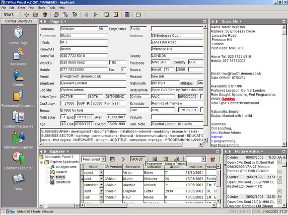 Swiftpro CVPlus Visual Recruitment Software Screenshot