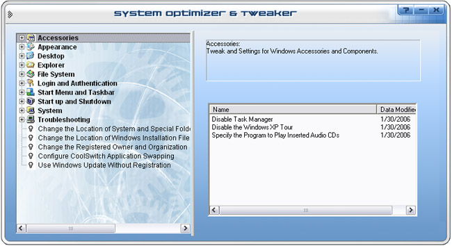 System Optimizer And Tweaker Screenshot