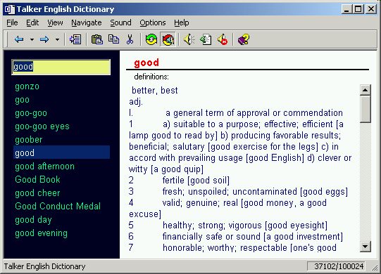 Talker English Dictionary Screenshot