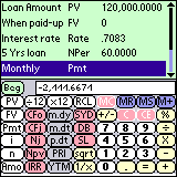 tApCalc Financial tape calculator(Palm) Screenshot