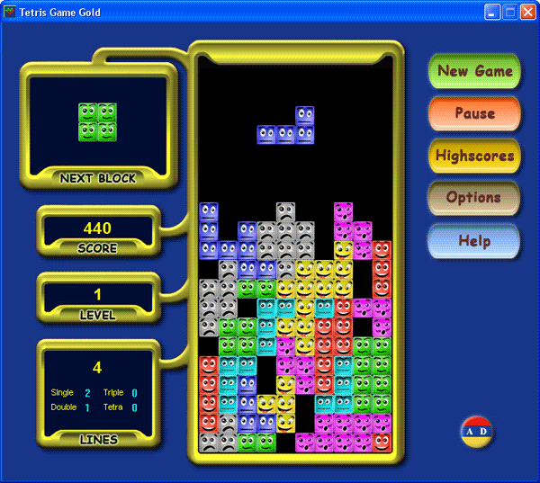 Tetris Game Gold Screenshot