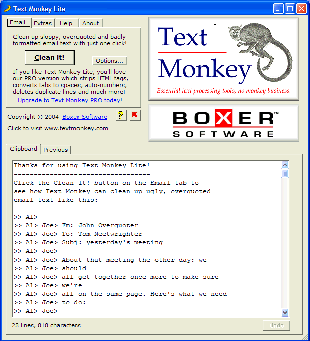 Text Monkey Lite Screenshot